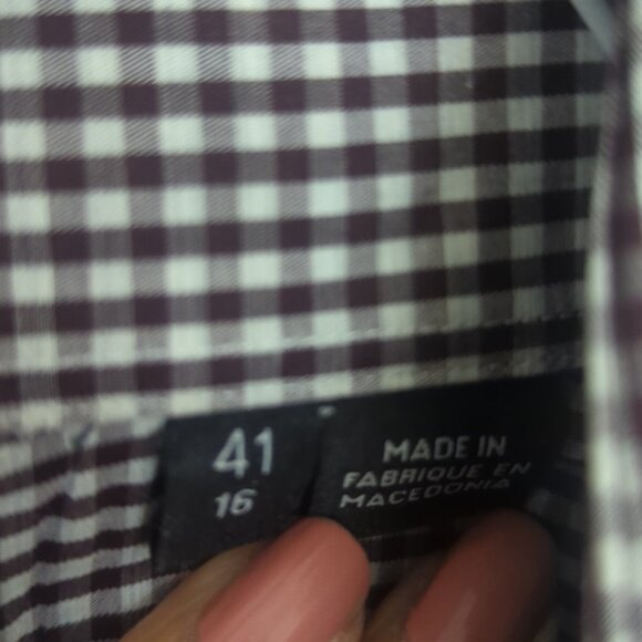 Hugo Boss Brown Gingham Brown and White  Shirt - Size 41 Like New - Picture 5 of 7